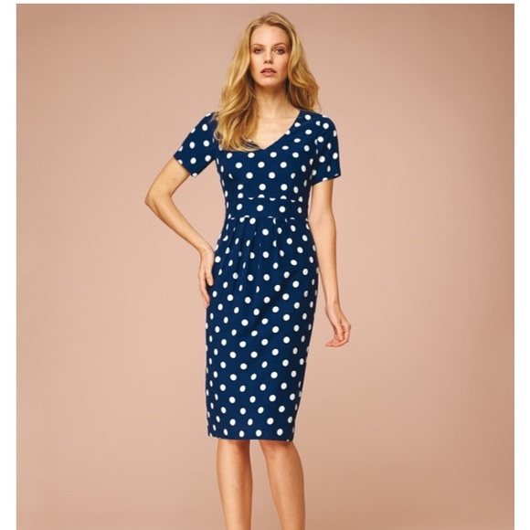 navy polka dot dress uk